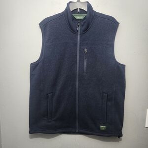 Orvis Men's R65 Navy Blue Fleece Vest Sweater Size Large